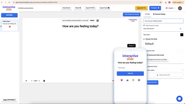interactive slide add question