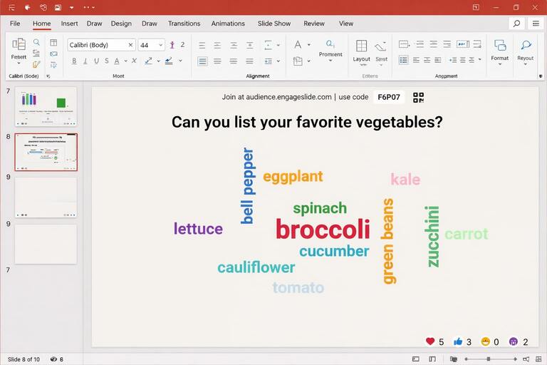 slide interactive wordcloud in powerpoint