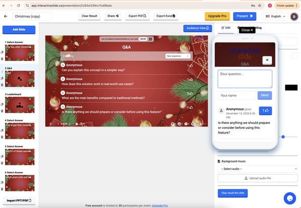 Live Q&A on EngageSlide – Real-Time Audience Questions