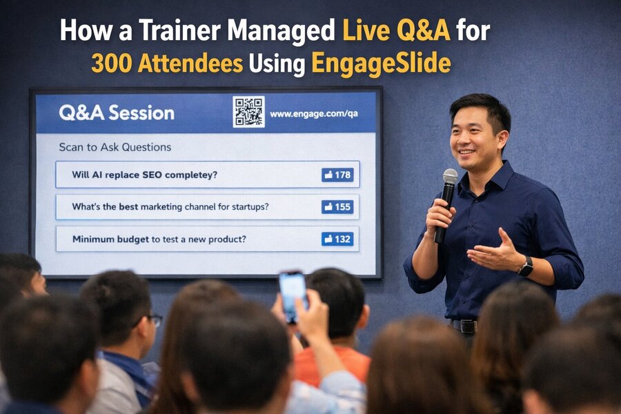 How a Trainer Managed Live Q&A for 300 Attendees Using EngageSlide